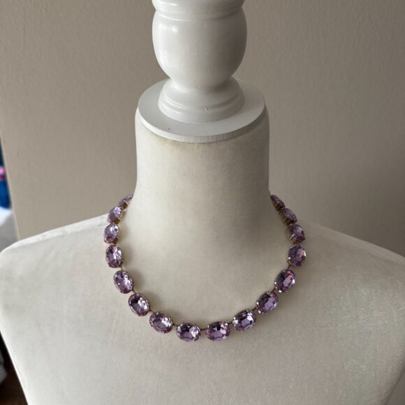 Anna Wintour Style Violet Purple Lavender Crystal Statement Collet Necklace - Picture 5 of 13